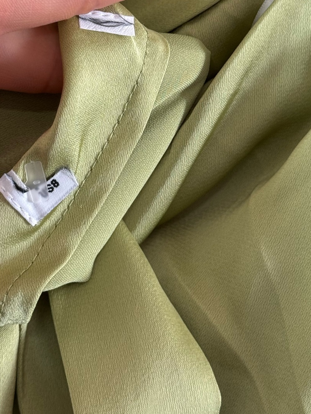 Princess Polly Haley Sage Green Satin Strapless Tie Back Maxi Dress Spring Vacay - Picture 7 of 8